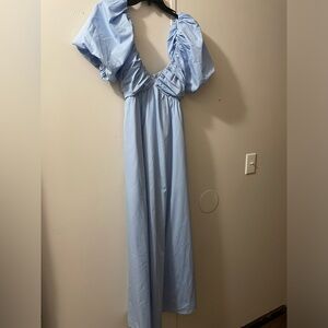 Elegant Light Blue Maxi Dress
